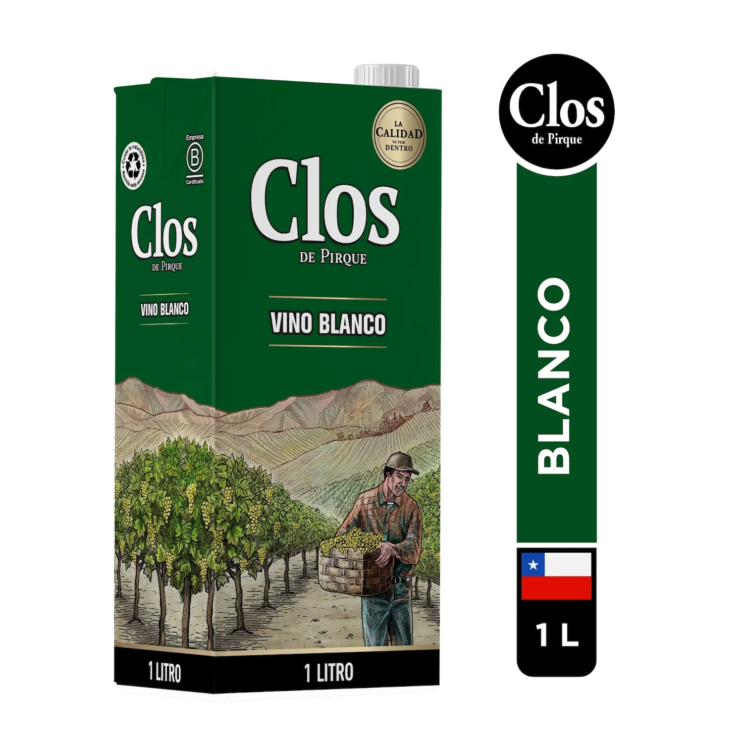 VINO CLOS DE PIRQUE VINO BLANCO TETRA BRIT